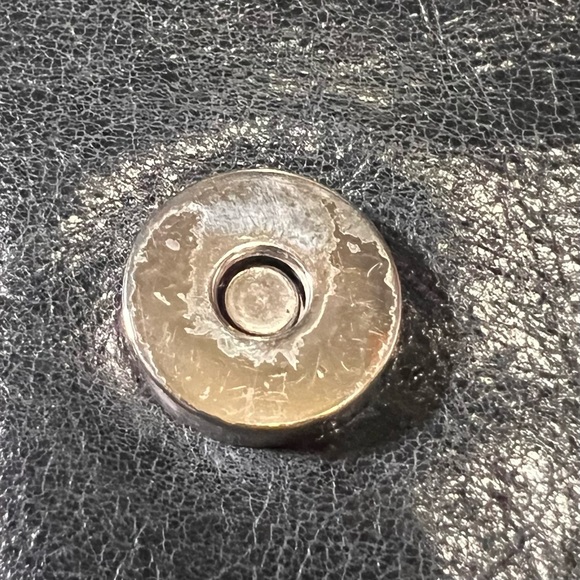 HOBO International Ruffle Envelope Black Leather Clutch Purse Good Condition - Picture 10 of 11